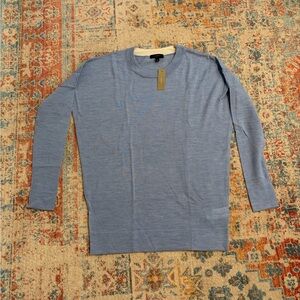 NWT J.Crew 100% merino wool sky blue crewneck sweater
